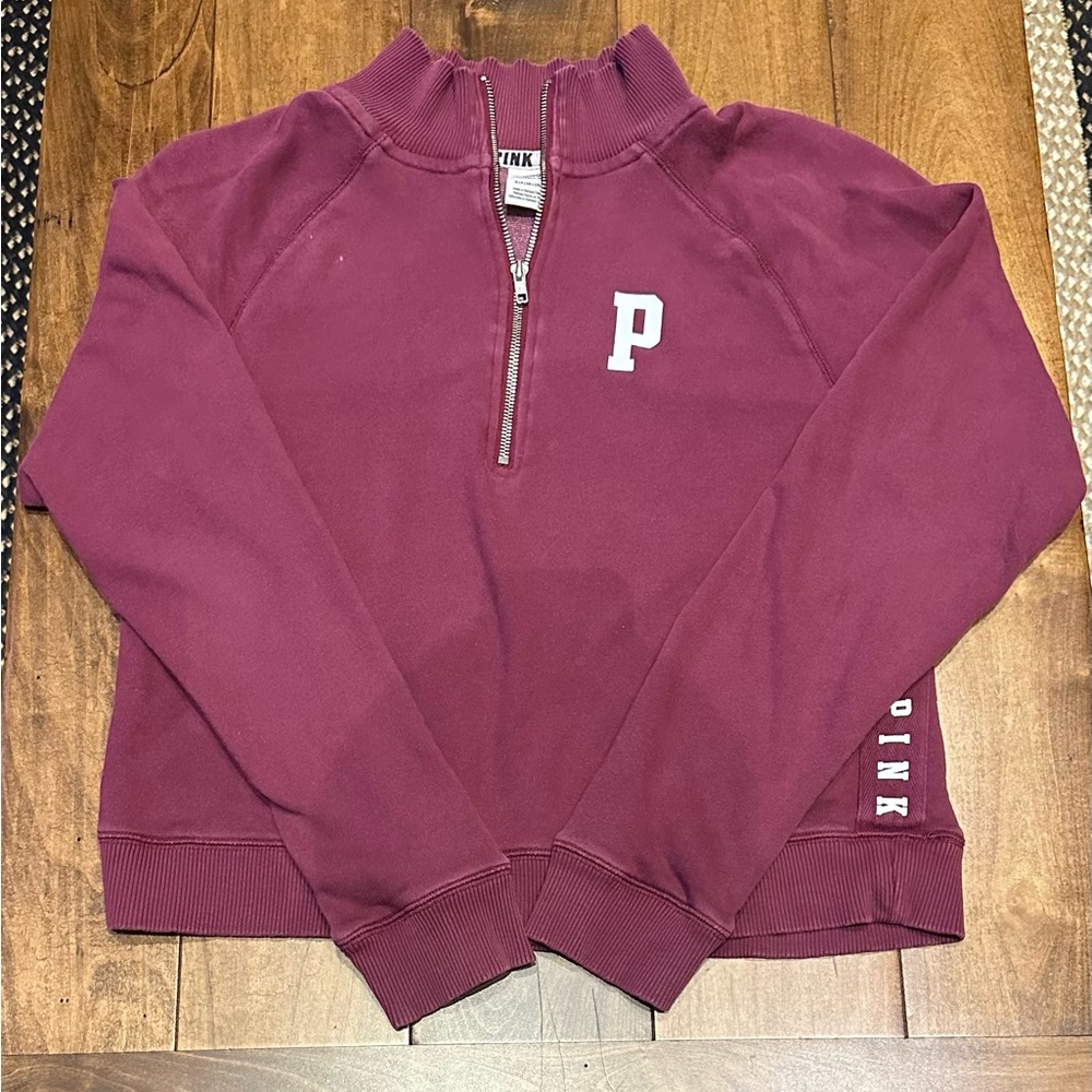 Victoria’s Secret PINK Quarter Zip Sweatshirt SIZE: Small